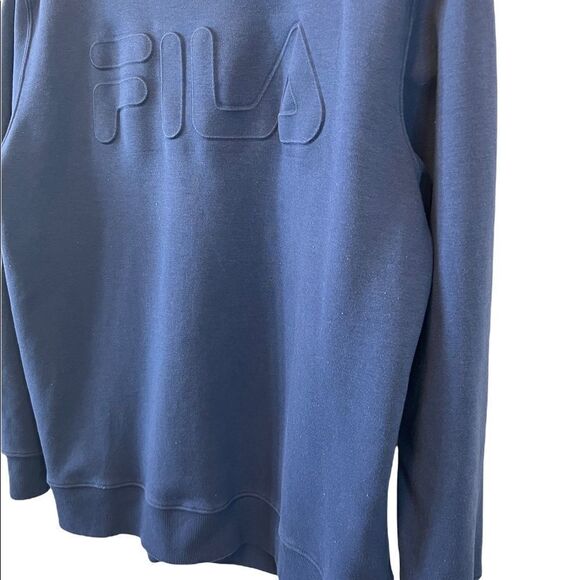 FILA Navy Graphic Loose Fit Pullover Jersey Knit Sweatshirt XL - Picture 3 of 8